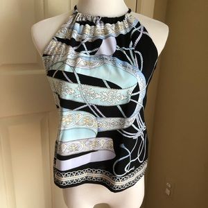 J McLaughlin size M blue and black halter